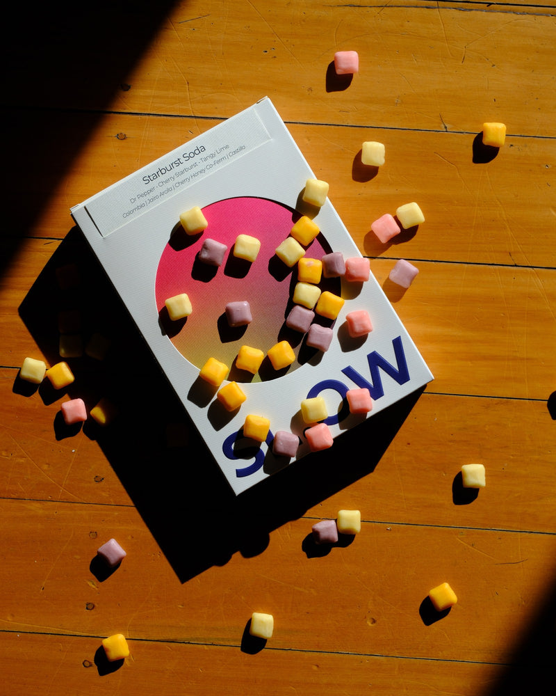 Starburst Soda box with candy — sunlit